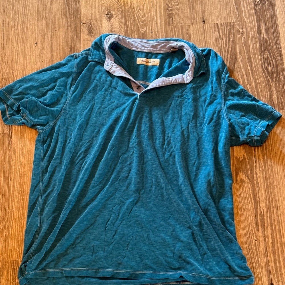 Tommy Bahama Teal Polo Shirt xl